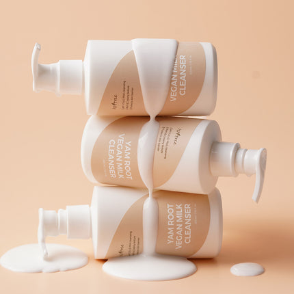 Limpador de leite vegano com raiz de inhame