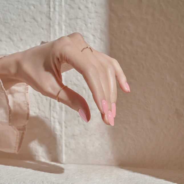 Tiras de unhas rosa leite
