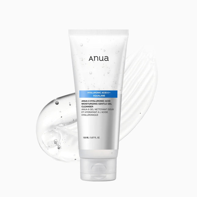 8 Gel de limpeza suave hidratante com ácido hialurónico